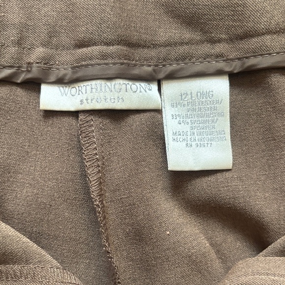 Worthington Tan Wide Leg Women's Pants - Picture 2 of 7